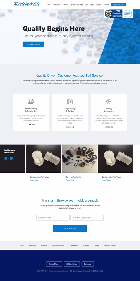 Moldamatic Homepage 1440px