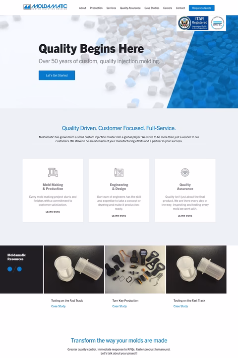Moldamatic Homepage 1440px
