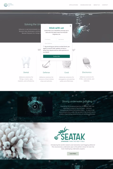 Mussel-Polymers Homepage 1440px