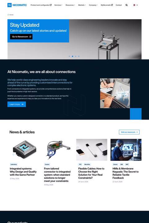 Nicomatic Homepage 1440px