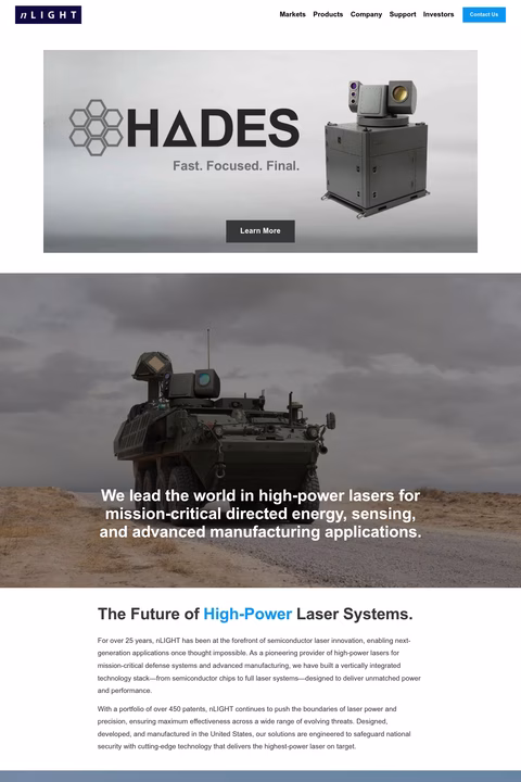 Nlight Homepage 1440px