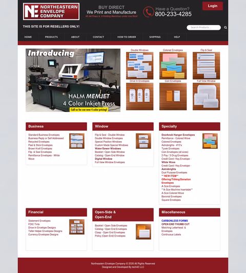 Northeastern-Envelope-Company Homepage 1440px