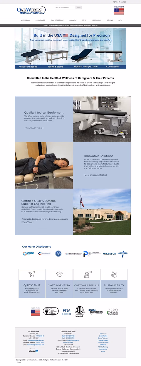 Oakworks-Medical-Products Homepage 1440px