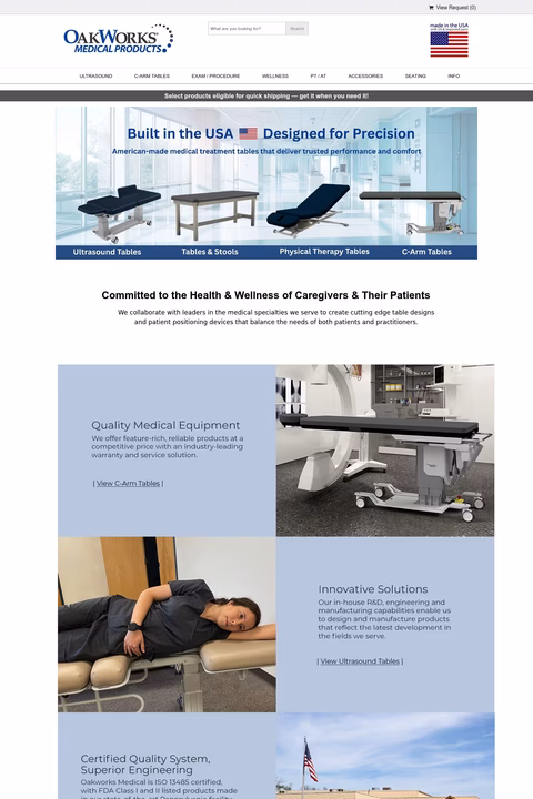 Oakworks-Medical-Products Homepage 1440px