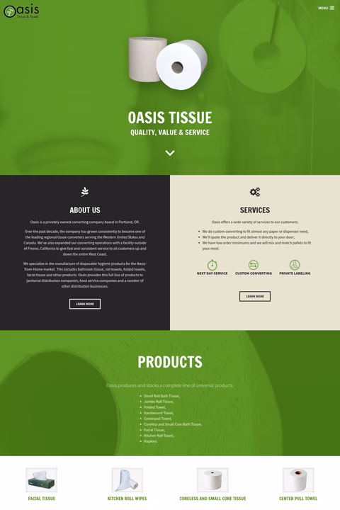 Oasis-Tissue Homepage 1440px
