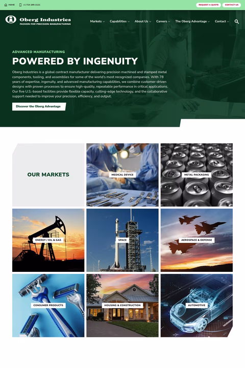 Oberg-Industries Homepage 1440px