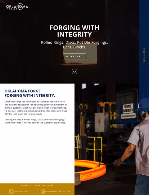 Oklahoma-Forge Homepage 1440px