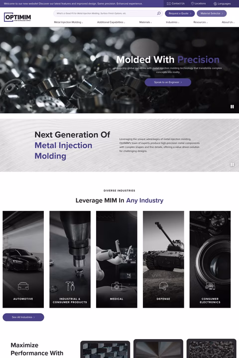 Optimim Homepage 1440px