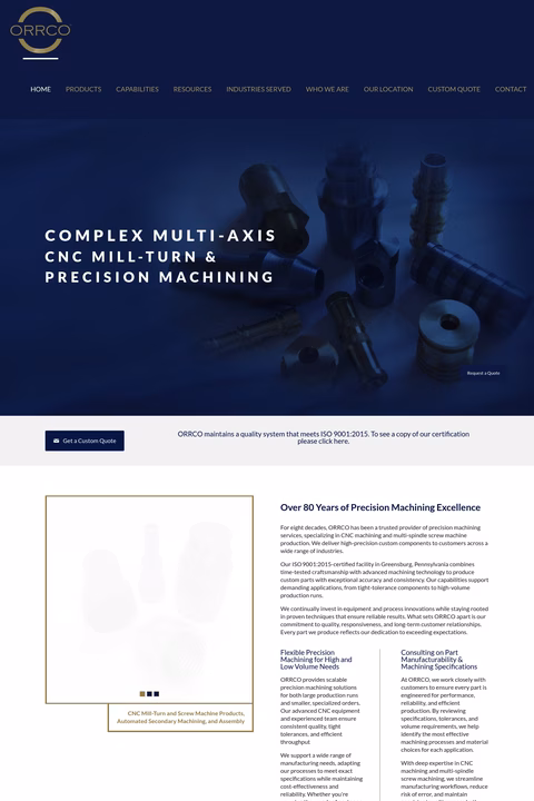 Orrco Homepage 1440px