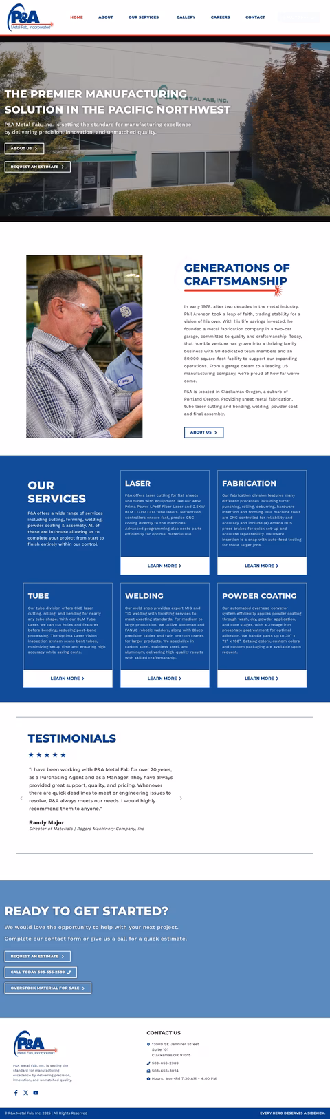 P-A-Metal-Fab-Inc Homepage 1440px