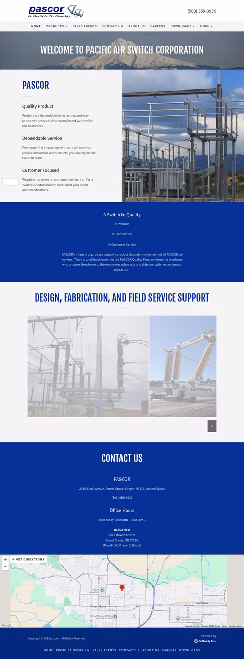 Pacific-Air-Switch-Corporation Homepage 1440px