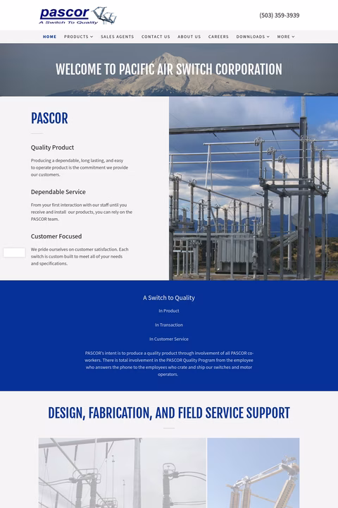 Pacific-Air-Switch-Corporation Homepage 1440px