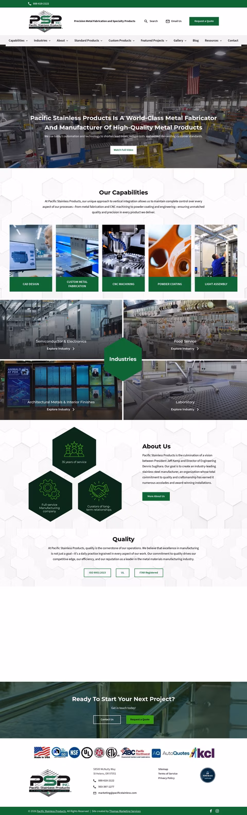 Pacific-Stainless-Products Homepage 1440px