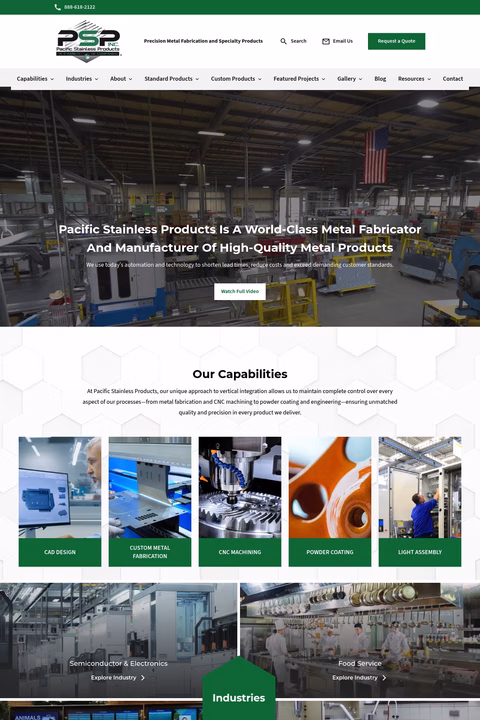 Pacific-Stainless-Products Homepage 1440px