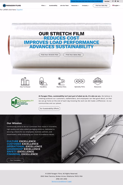 Paragon-Films Homepage 1440px
