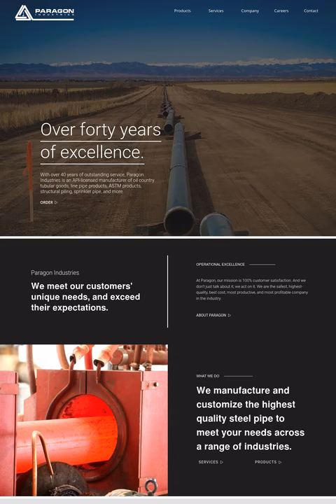 Paragon-Industries Homepage 1440px