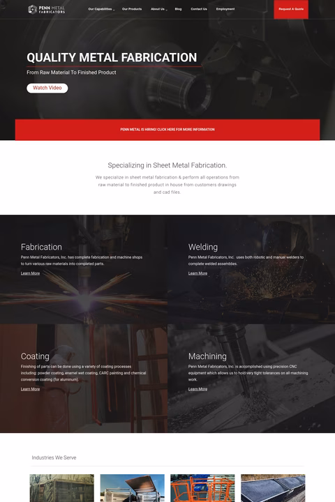 Penn-Metal-Fabricators Homepage 1440px