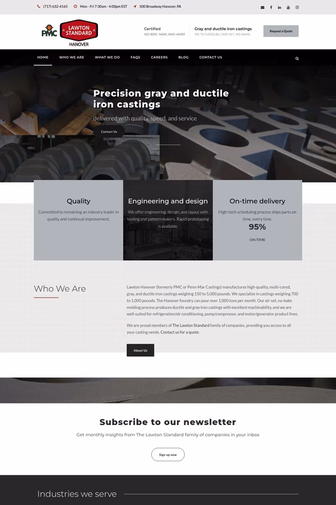 Penn-Mar-Castings Homepage 1440px