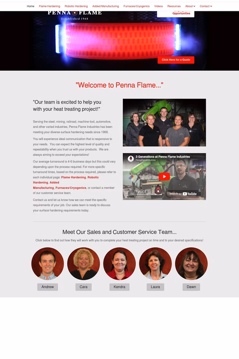 Penna-Flame Homepage 1440px