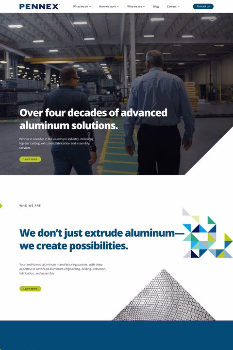 Pennex-Aluminum Homepage 1440px