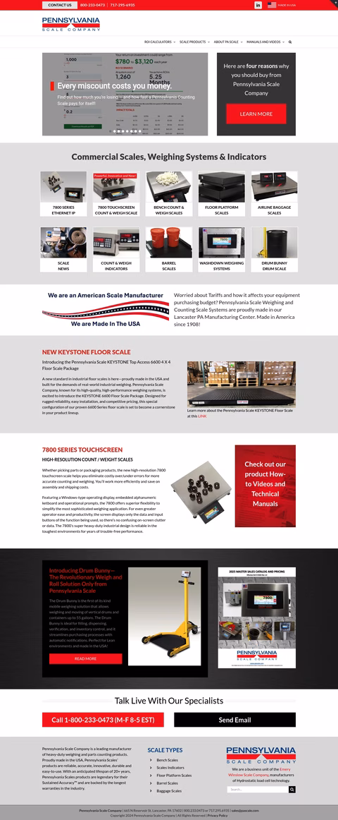 Pennsylvania-Scale-Company Homepage 1440px