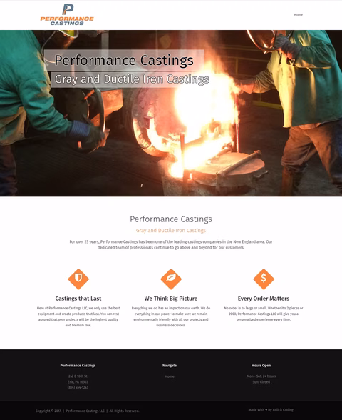 Performance-Castings Homepage 1440px