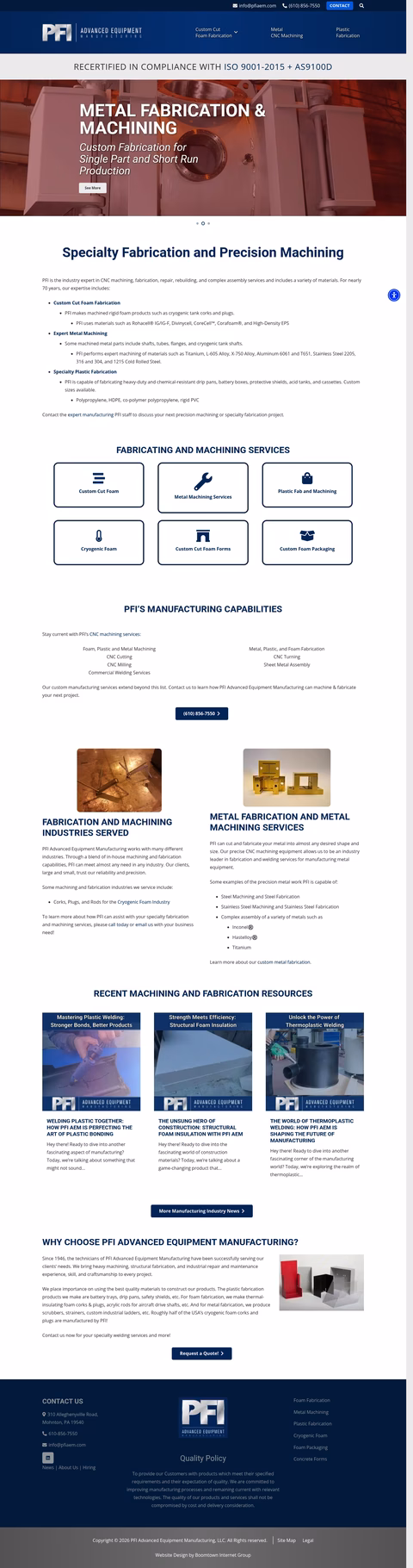 Pfi-Advanced-Equipment-Manufacturing Homepage 1440px