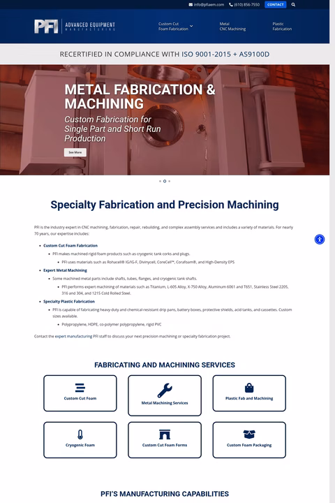 Pfi-Advanced-Equipment-Manufacturing Homepage 1440px