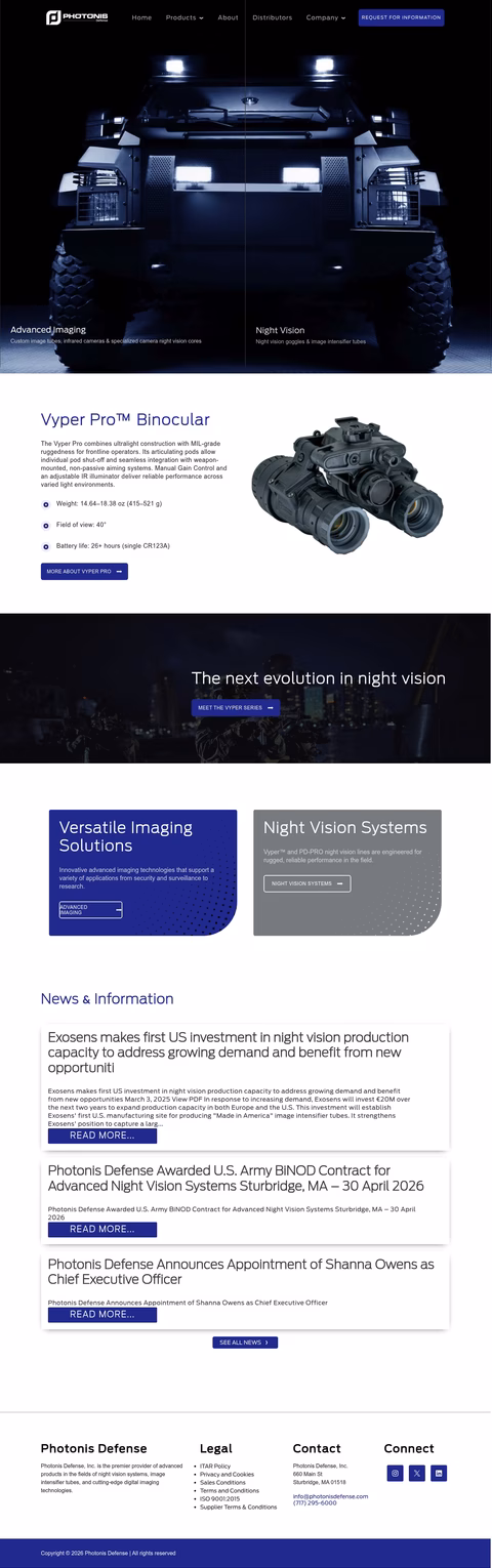 Photonis-Defense Homepage 1440px