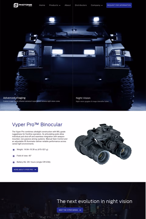 Photonis-Defense Homepage 1440px