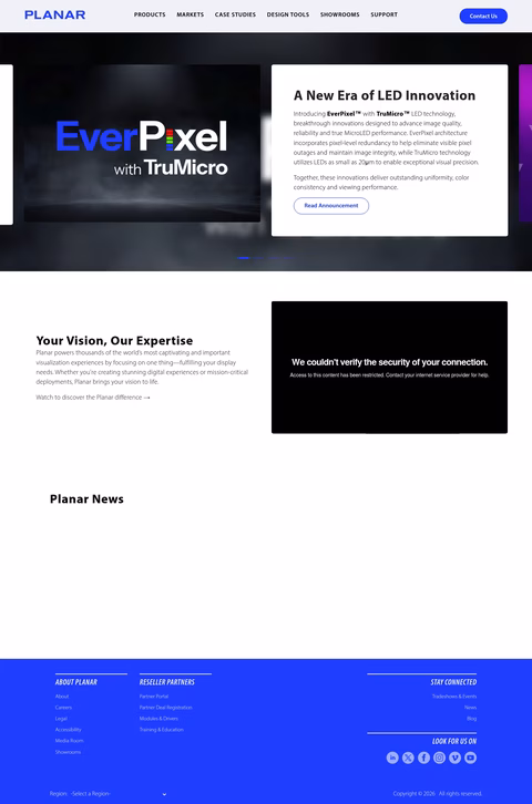 Planar-Systems Homepage 1440px