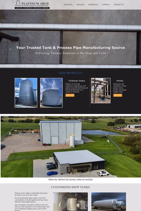 Platinum-Arch-Manufacturing-Construction Homepage 1440px