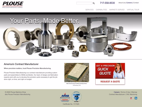 Plouse-Precision-Manufacturing Homepage 1440px