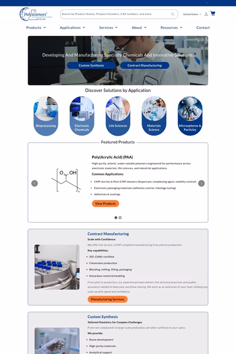 Polysciences Homepage 1440px