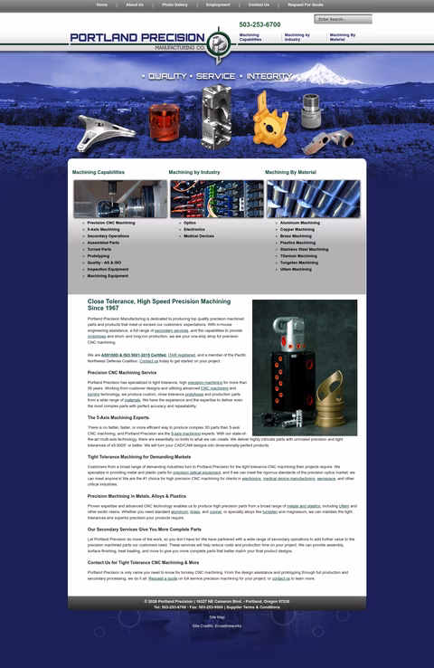 Portland-Precision-Manufacturing Homepage 1440px