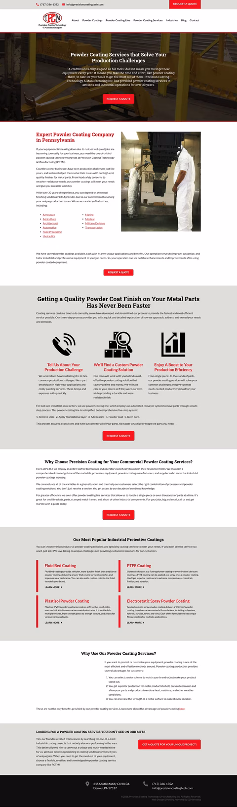 Precision-Coating-Technology-Manufacturing Homepage 1440px