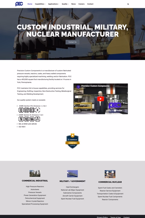 Precision-Custom-Components Homepage 1440px