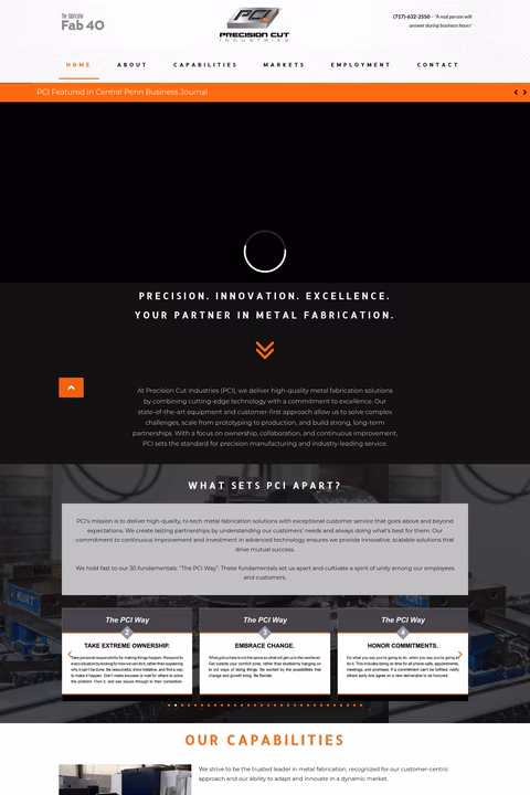Precision-Cut-Industries Homepage 1440px