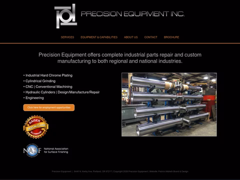 Precision-Equipment Homepage 1440px