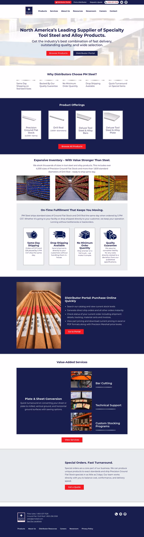 Precision-Marshall Homepage 1440px