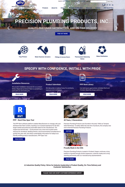Precision-Plumbing-Products Homepage 1440px