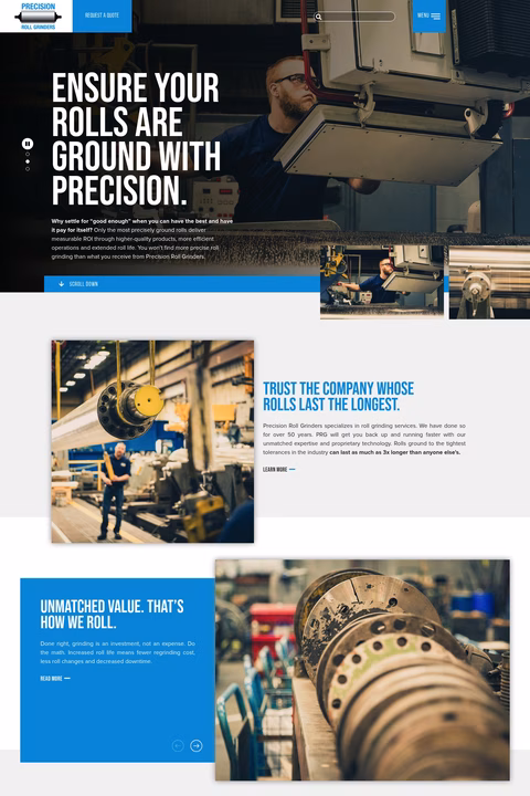Precision-Roll-Grinders Homepage 1440px