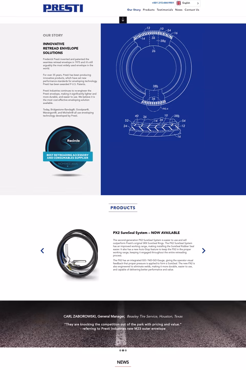 Presti-Industries Homepage 1440px
