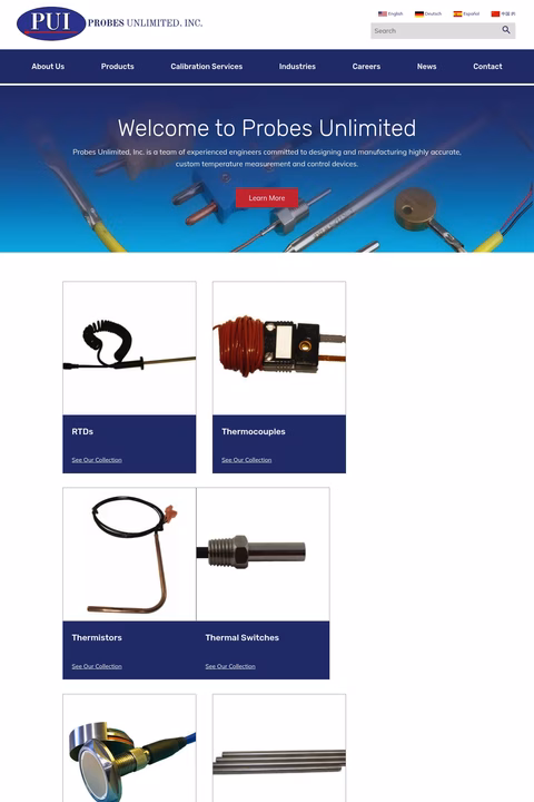 Probes-Unlimited Homepage 1440px
