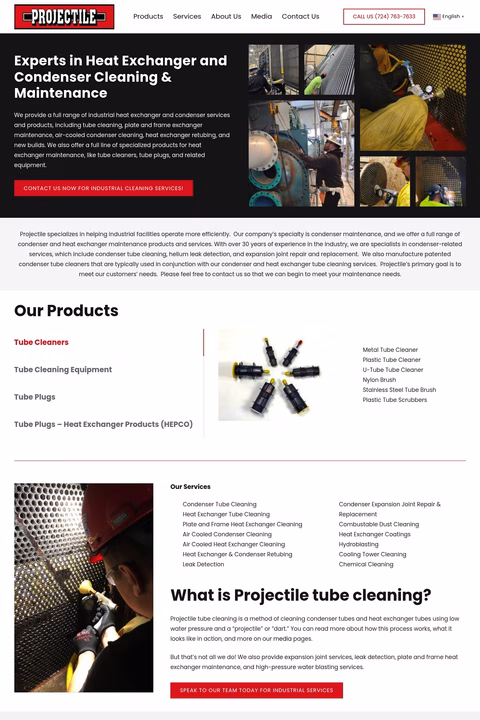 Projectile-Tube-Cleaning Homepage 1440px