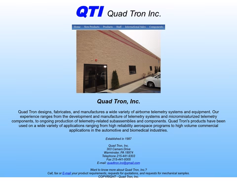 Quad-Tron-Inc Homepage 1440px