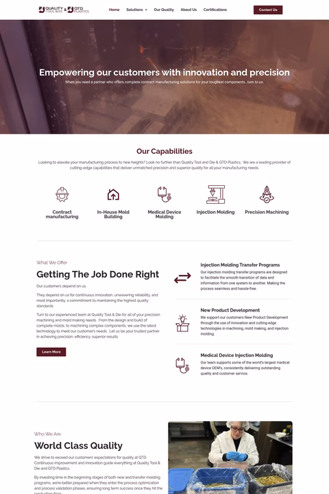 Quality-Tool-Die Homepage 1440px