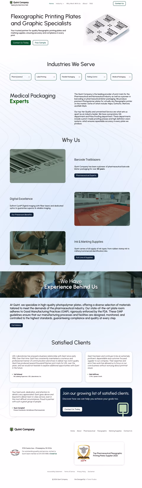 Quint-Company Homepage 1440px