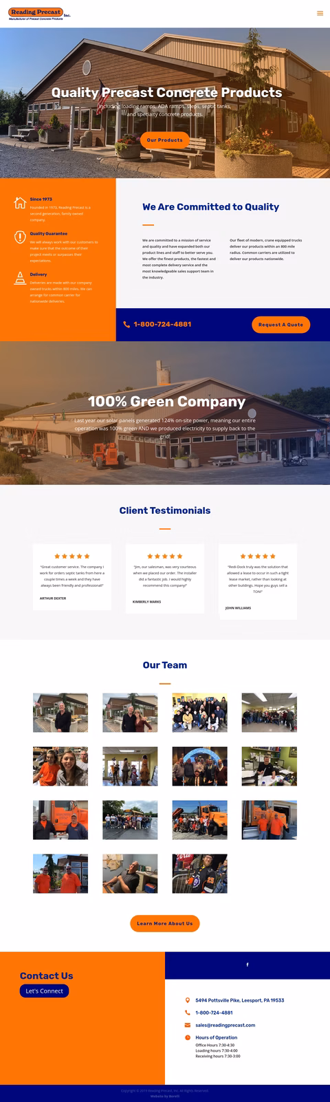 Reading-Precast Homepage 1440px