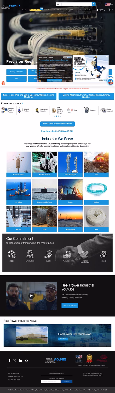 Reel-Power-Industrial Homepage 1440px
